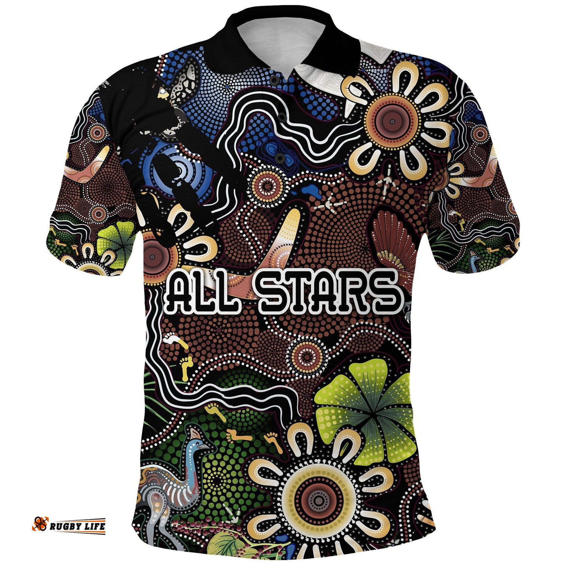 Indigenous Polo Shirt All Stars Ethnic Style