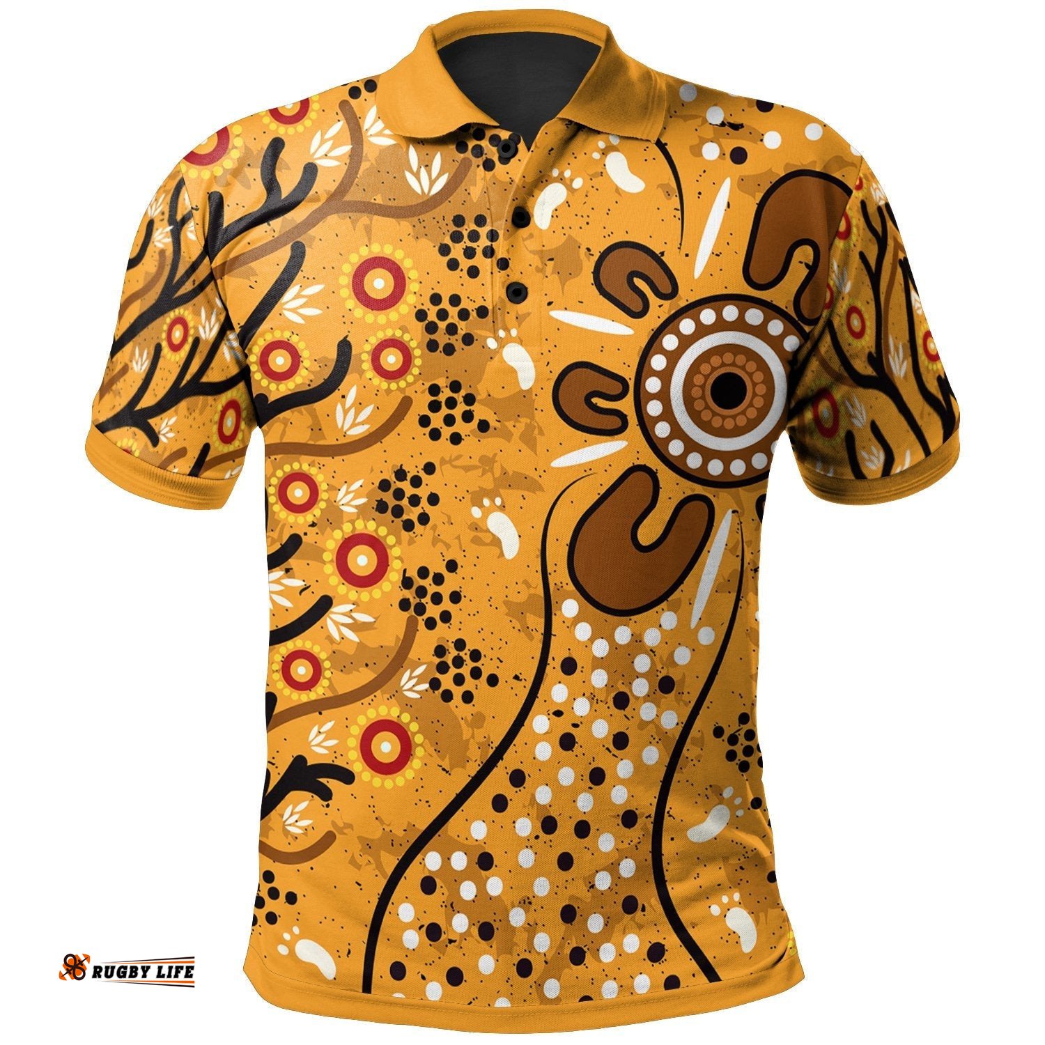 Polo Shirt - Aboriginal Art In Spring Style