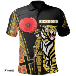 Custom Personalised Richmond Premier Polo Shirt Tiger And Soldiers