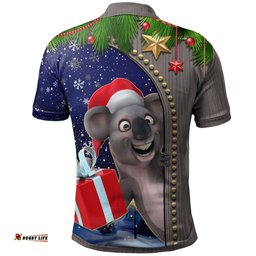 Christmas  Polo Shirt - Fun Koala Christmas-