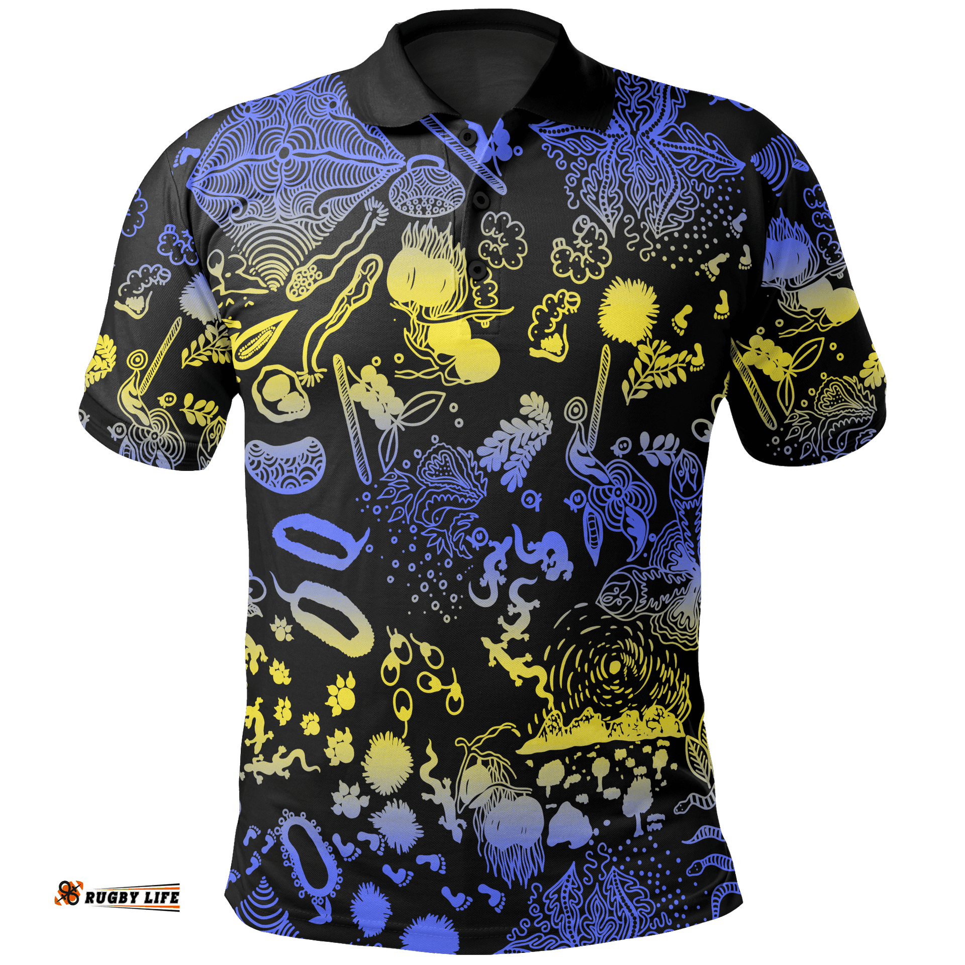Australia Polo Shirt - Australian Aboriginal Golden Wattle - Unisex