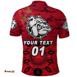 Custom Personalised West Football Club Alice Springs ANZAC Polo Shirt The Bloods Indigenous Vibes - Red