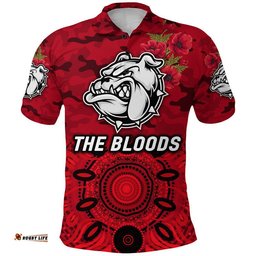 Custom Personalised West Football Club Alice Springs ANZAC Polo Shirt The Bloods Indigenous Vibes - Red