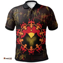 Aboriginal Polo Shirts - Australia Map and Indigenous Flag