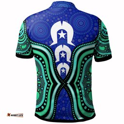 Torres Strait Personalised Polo Shirt - Torres Strait Symbol And Aboriginal Patterns