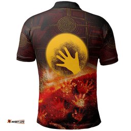 Custom Aboriginal Polo Shirt - Indigenous Flag Hand Art