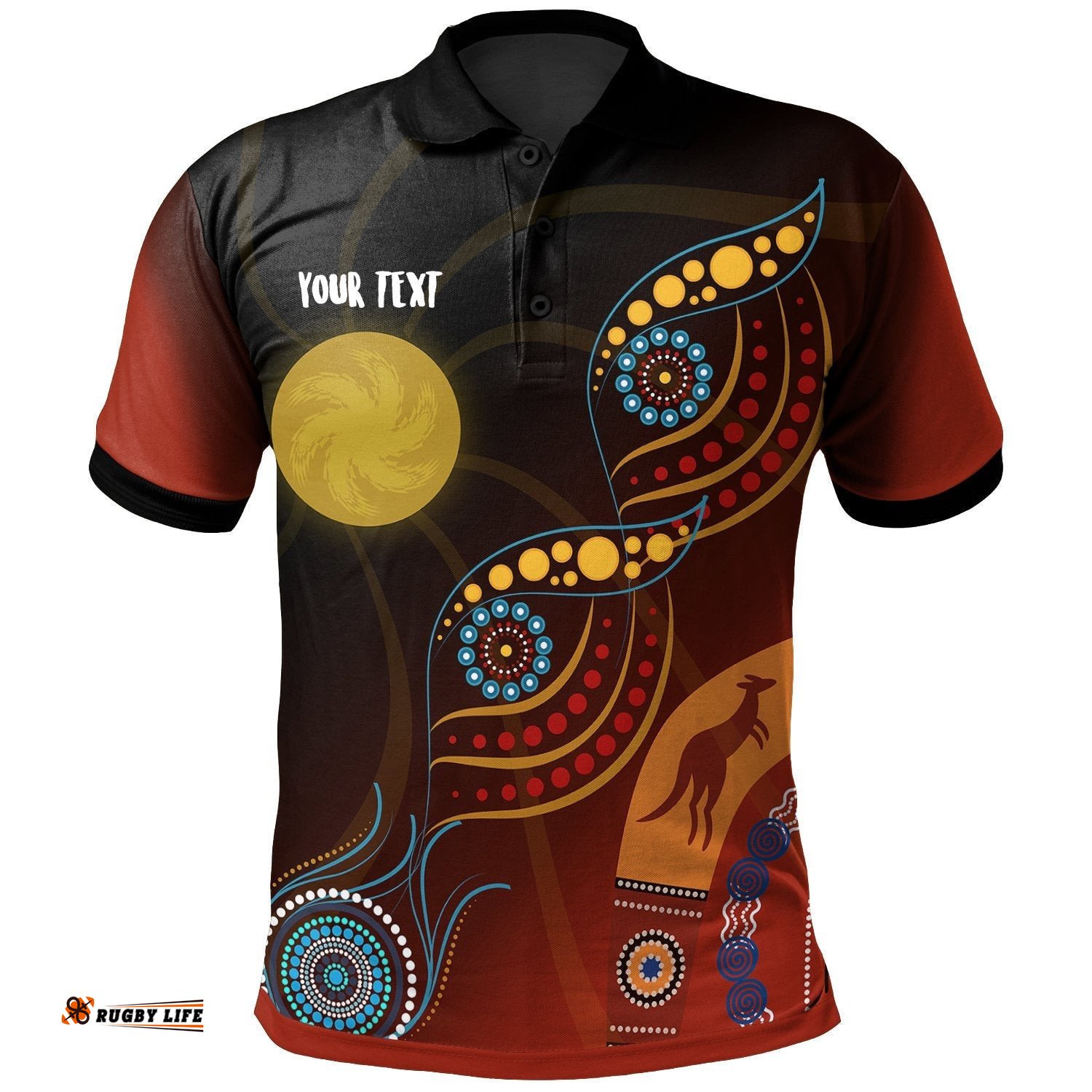 Aboriginal  Personalised Polo Shirt - Flowers On The Land