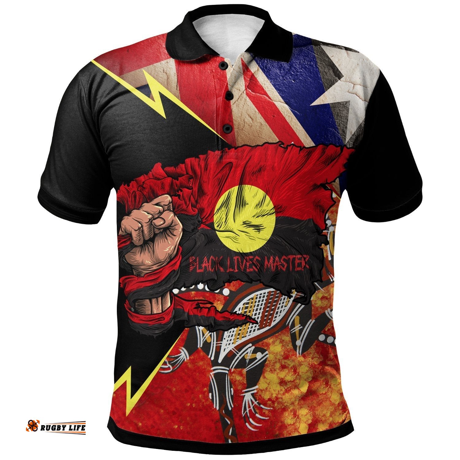 Polo Shirt, Aboriginal Black Live Matter-