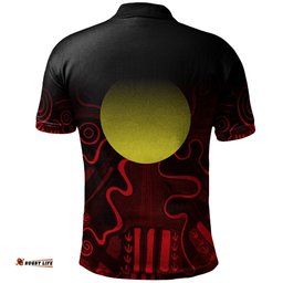 Aboriginal Polo Shirt - Indigenous Flag Grunge Style