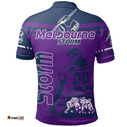 Melbourne Storm Polo Shirt Personalized Pentagon Style- NRL