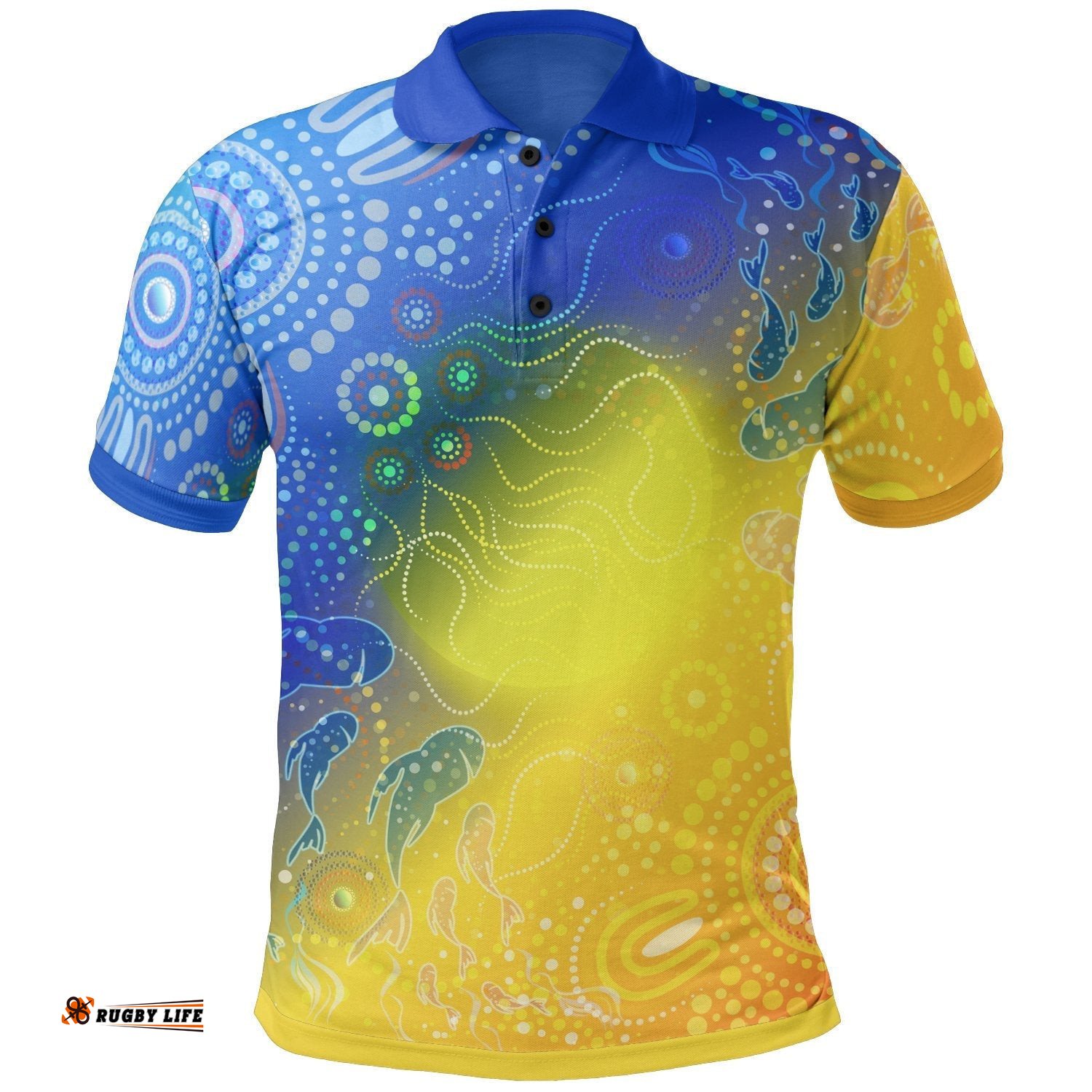 Aboriginal Polo Shirt - Indigenous Fishing