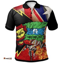 Polo Shirt, Aboriginal Crocodile & Flag Naidoc