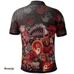 Custom Aboriginal Polo Shirts - Indigenous Fish Hand Art