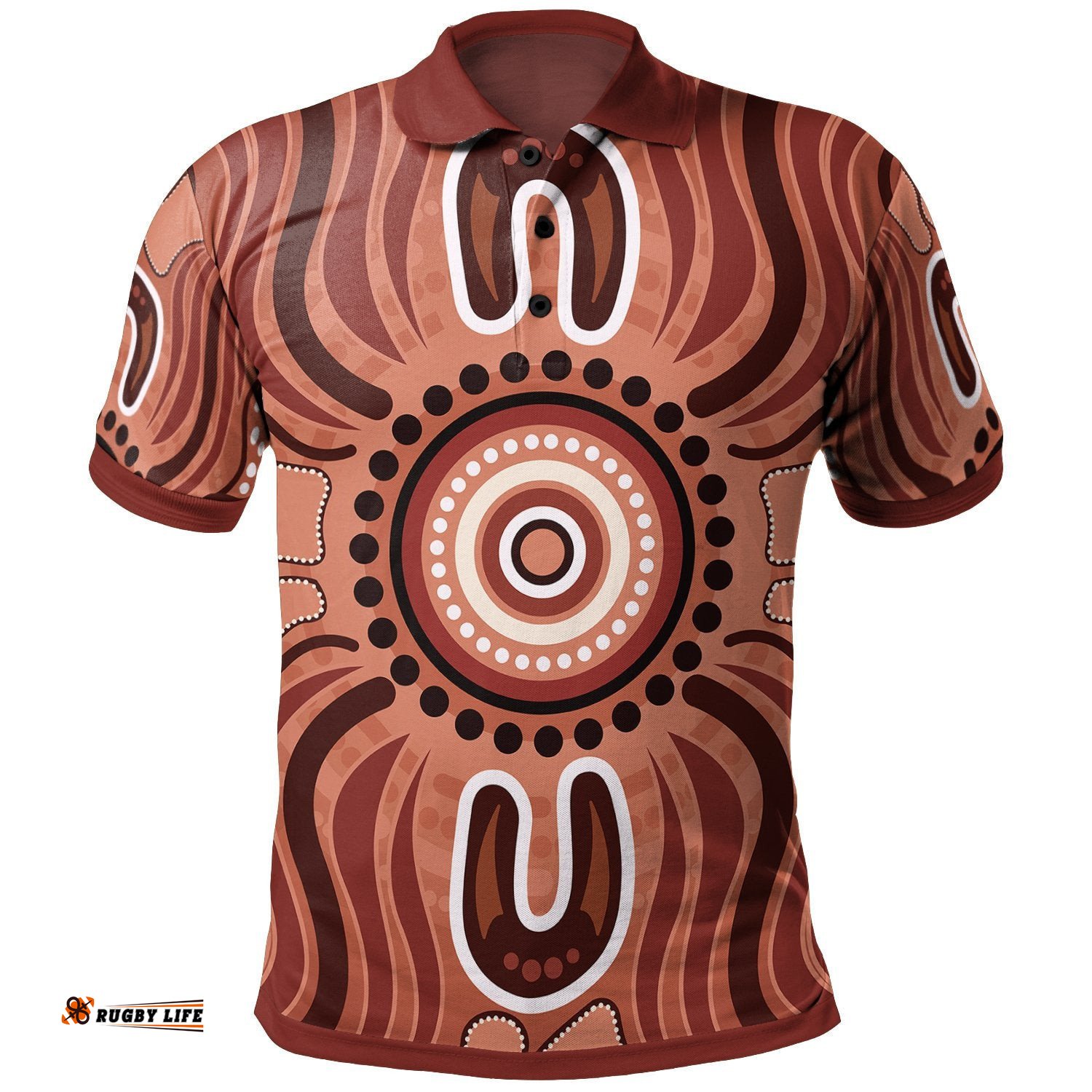 Aboriginal Polo Shirt - Indigenous Art Patterns Ver02