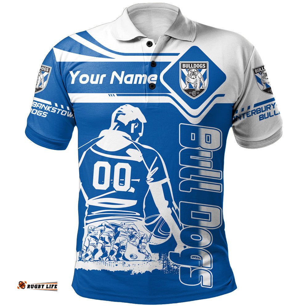 Canterbury-Bankstown Bulldogs Polo Shirt Personalized Pentagon Style- NRL