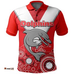 Custom Personalised Dolphins Rugby Aboriginal Polo Shirt