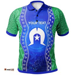 Custom Torres Strait Islanders Polo Shirt - Torres Symbol With Aboriginal Patterns
