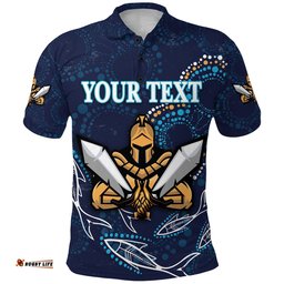 Custom Personalised Gold Coast Polo Shirt Titans Gladiator Indigenous