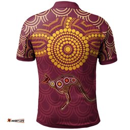 Aboriginal Polo Shirt - Aboriginal Kangaroo