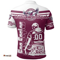 Manly Warringah Sea Eagles Polo Shirt Personalized Pentagon Style- NRL