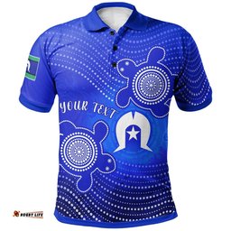 Custom Torres Strait Islanders Polo Shirt  - Torres Symbol With Indigenous Turtle