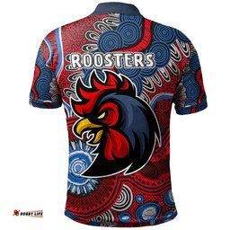 Roosters Rugby Polo Shirt - Indigenous Roosters RLT13