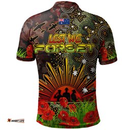 All Stars Rugby Polo Shirt - Custom Anzac All Stars with Remembrance Poppy and Indigenous Patterns Polo Shirt RLT13