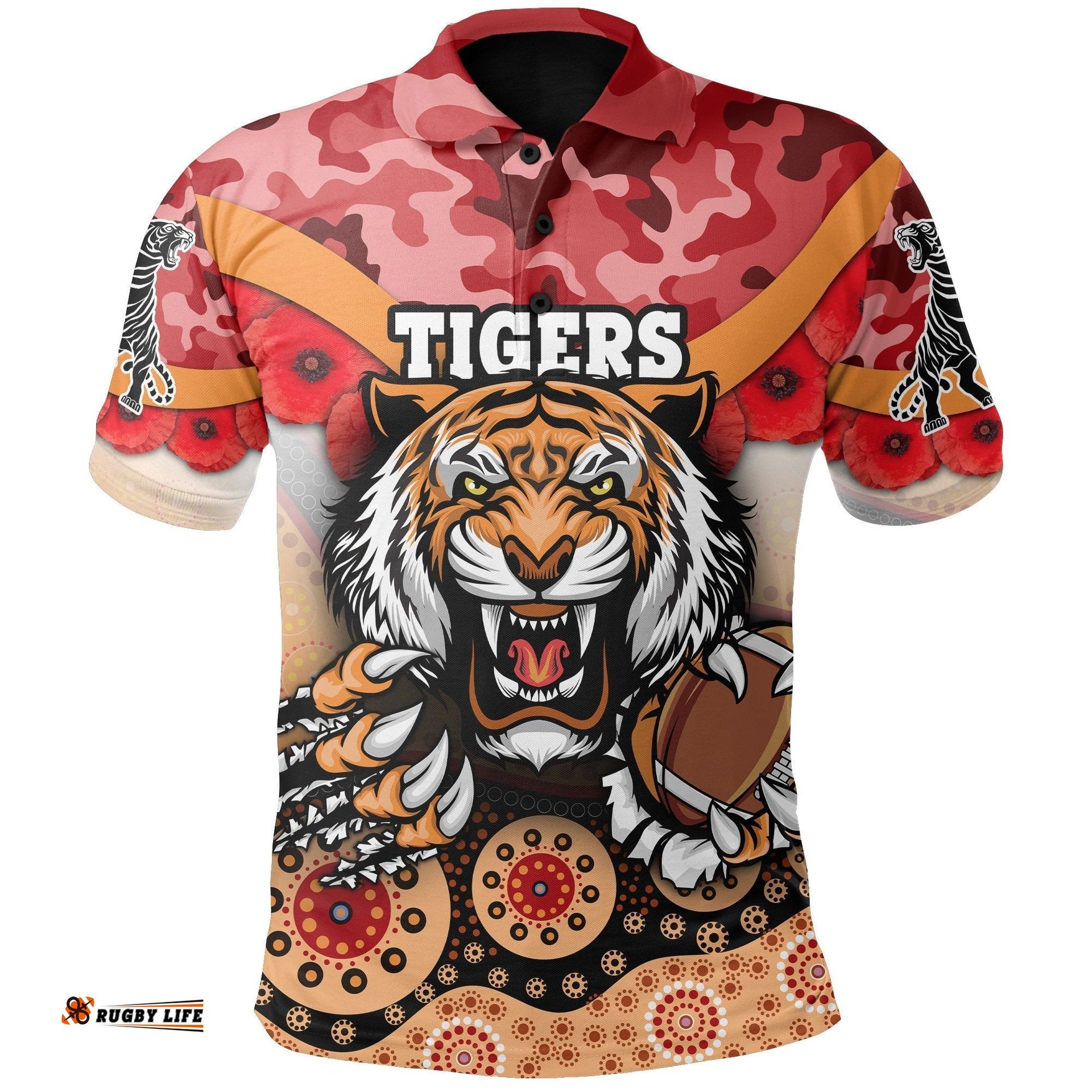 Tigers Polo Shirt Wests Anzac Day Special version