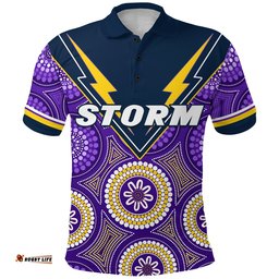 Custom Personalised Melbourne Storm Indigenous Polo Shirt - 2021 Provan-Summons Trophy