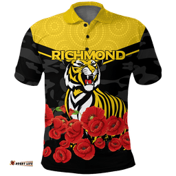 Richmond Anzac Day Indigenous Art Polo Shirt -