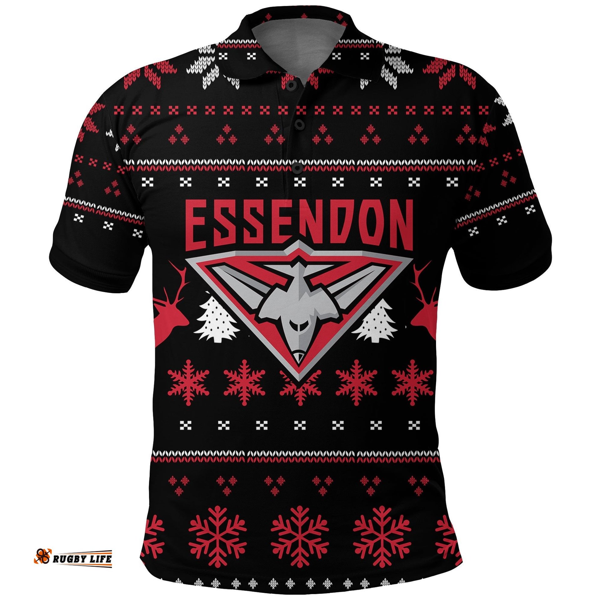 Essendon Polo Shirt - Christmas Ugly Style -