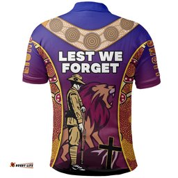 Brisbane Polo Shirt Lions Anzac Day Gradients Style