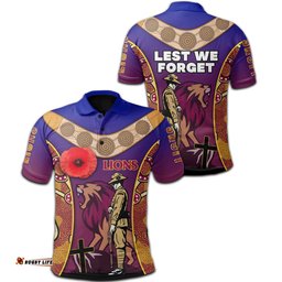 Brisbane Polo Shirt Lions Anzac Day Gradients Style