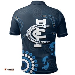 Carlton Blues Polo Shirt Aboriginal Simple Style