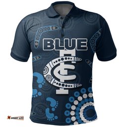 Carlton Blues Polo Shirt Aboriginal Simple Style