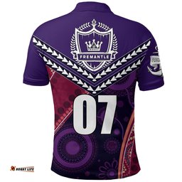 Custom Personalised Fremantle Dockers Polo Shirt Aboriginal Mix Crimson Style