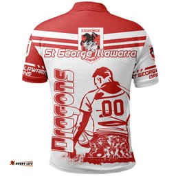St. George Illawarra Dragons Polo Shirt Personalized Pentagon Style- NRL
