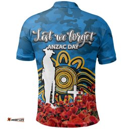 Gold Coast Titans Polo Shirt Anzac Day Poppy Flowers With Army Patterns