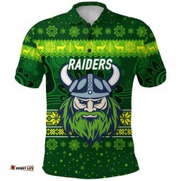Canberra Raiders Polo Shirt Christmas Simple Style - Dark Green