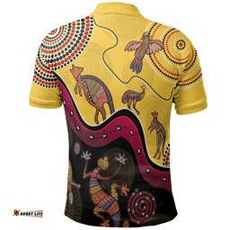 Aboriginal Polo Shirt - Indigenous Animals Life Art