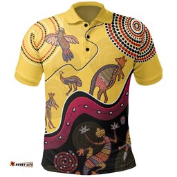 Aboriginal Polo Shirt - Indigenous Animals Life Art