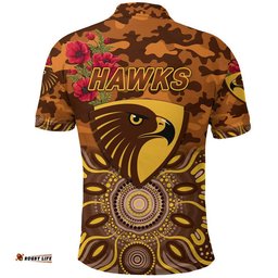 Hawthorn Hawks ANZAC Polo Shirt Indigenous Vibes