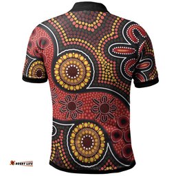 Custom Aboriginal Polo Shirt - Indigenous Circle Dot Painting Style-