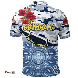 North Queensland Cowboys ANZAC 2022 Polo Shirt Indigenous Vibes - White