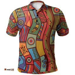 Polo Shirts - Aboriginal Art With Animals