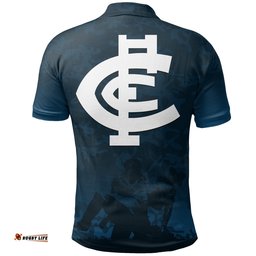 Australia Polo Shirt Carlton Blues Anzac Day