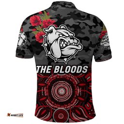 West Football Club Alice Springs ANZAC Polo Shirt The Bloods Indigenous Vibes - Black