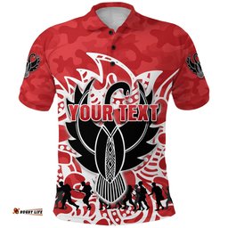 Custom Personalised Sydney Swans Polo Shirt Anzac Day Simple Indigenous