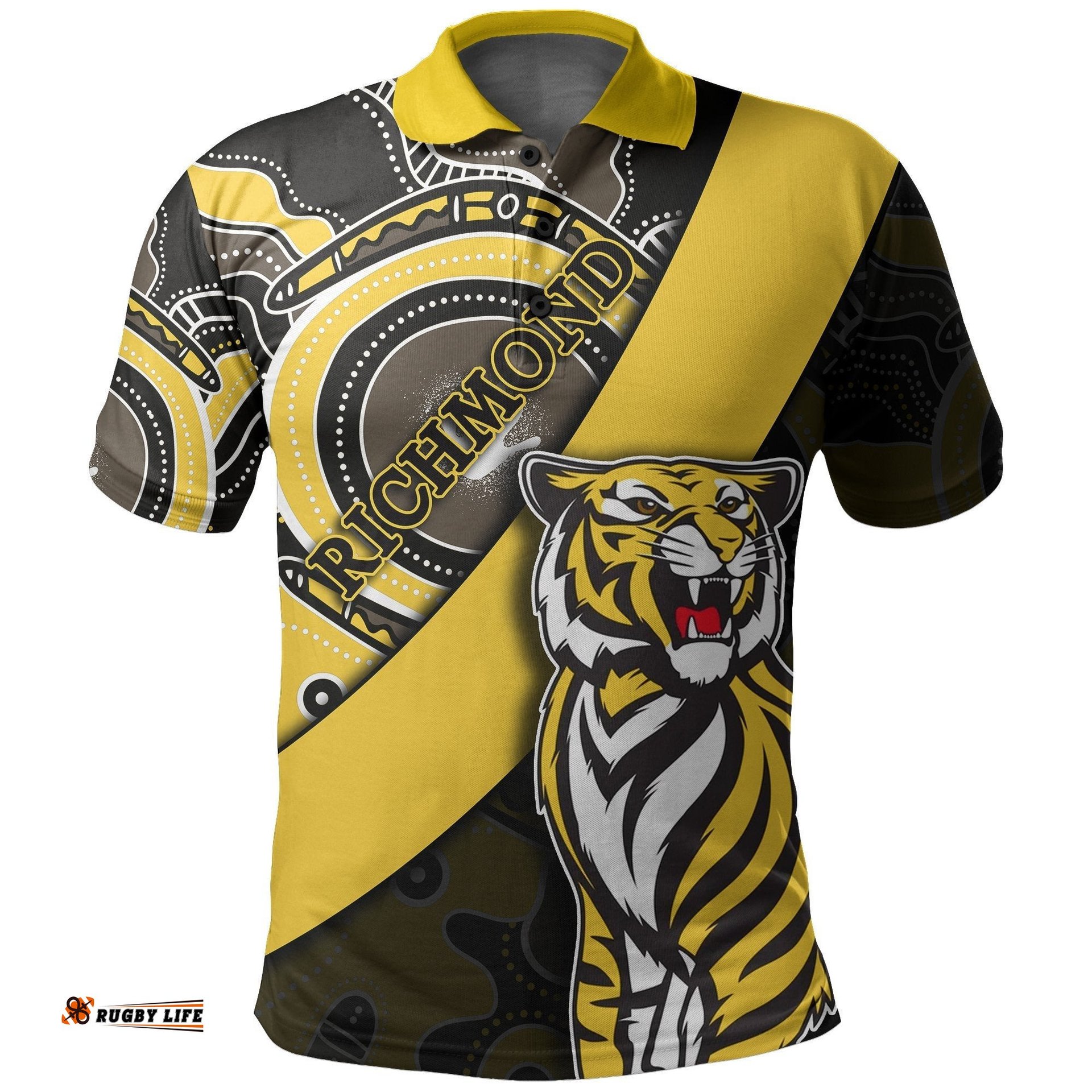 Richmond Tigers Polo Shirt Aboriginal Style