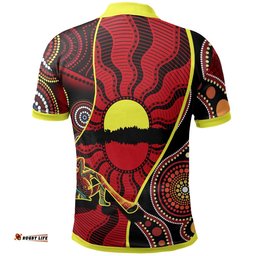 Polo Shirt - Australia Aboriginal Dots With Didgeridoo